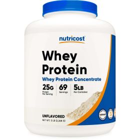 Nutricost Whey Protein Concentrate Powder (Unflavored) 5LBS