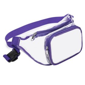 Clear Crossbody Purse Bag Stadium Approved PVC Transparent Messenger Bags Adjustable Strap for Concerts Festivals Sports (Color: Purple-B)