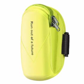 Women Multicolor Sports Armband Outdoor Full Reflective Night Running Cell Phone Holder Adjustable Sweatproof Waterproof Arm Bag for Men (Color: Green)