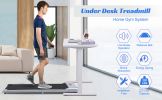 2 in 1 Under Desk Electric Treadmill 2.5HP, with Bluetooth APP and speaker, Remote Control, Display, Walking Jogging Running Machine Fitness Equipment